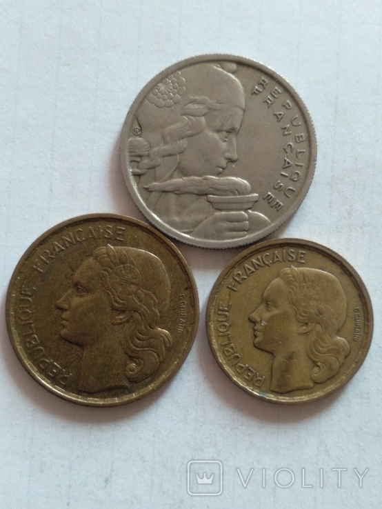 Монеты Франции 3 штуки, фото №3