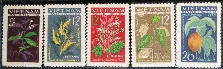 1963, Вьетнам, растения, зубц. и беззубц. серии, фото №3