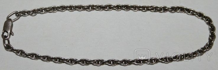 Серебрянный браслет плетение "Бисмарк" (Украина,"лист каштана",925.,6КЮ) 2,8 грамма, фото №2