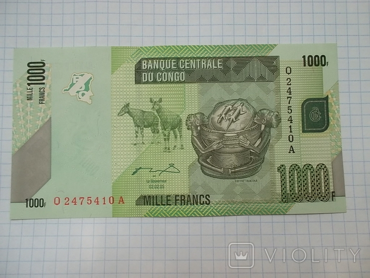  Конго ДР: 1000 франков 2005, фото №2