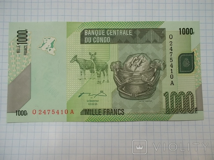  Конго ДР: 1000 франков 2005, фото №4