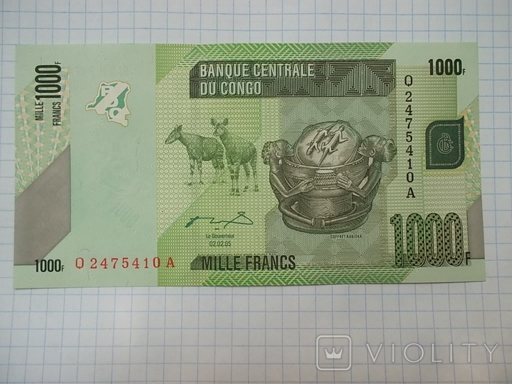  Конго ДР: 1000 франков 2005, фото №5