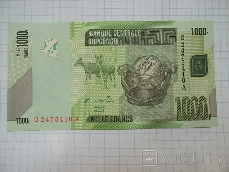  Конго ДР: 1000 франков 2005, фото №6
