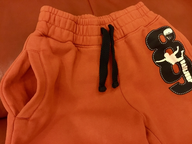 Спортивный брюки, тёплые, оранжевые, р.128, фото №4