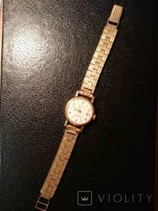 Часы ZARIA с браслетом позолоченные, фото №3