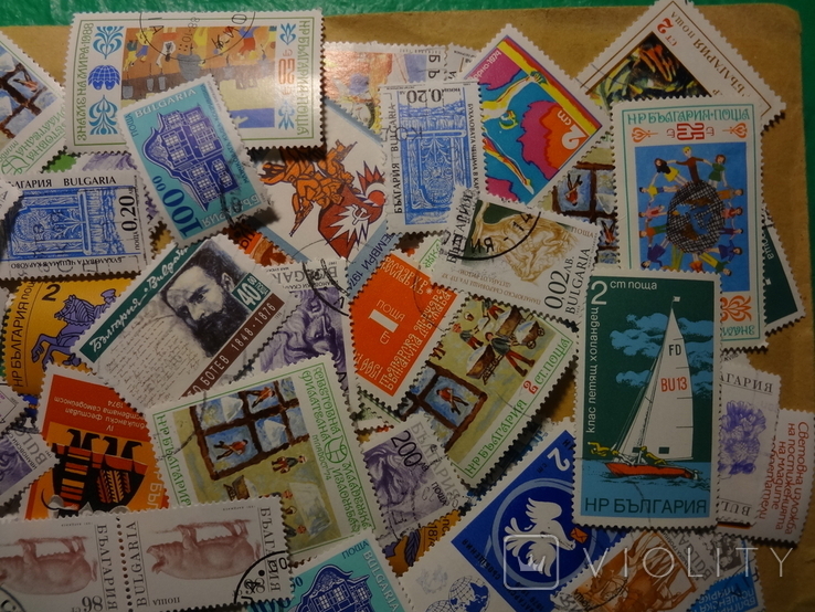 Гора марок 100 шт почтовых марок Болгария 4, фото №4