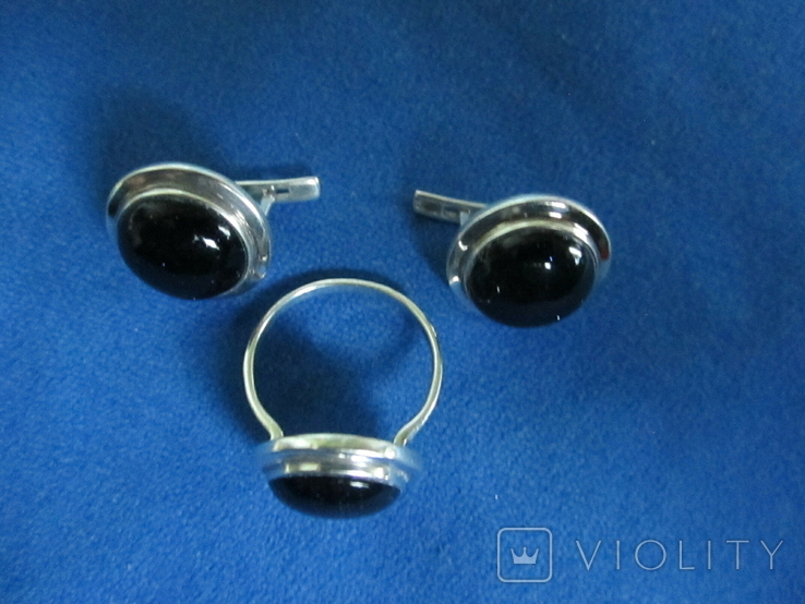Кольцо и серьги серебро(набор)., фото №3
