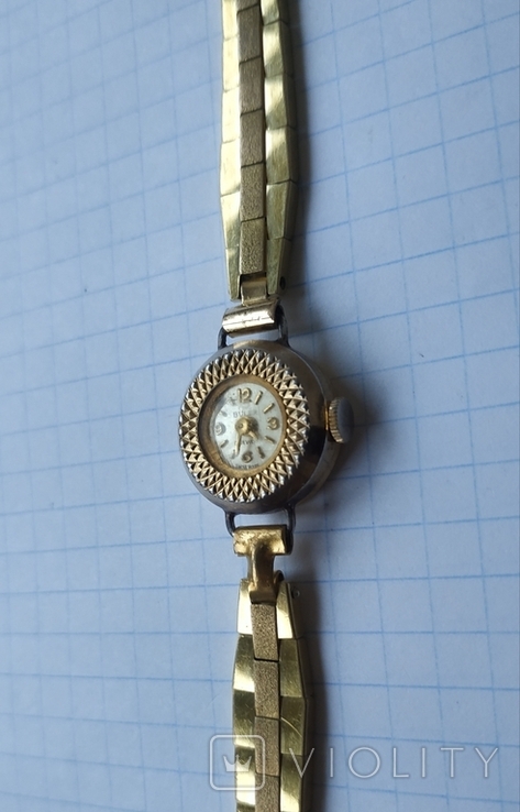 Швейцарские часы Buler с позолоченными браслетом, фото №2