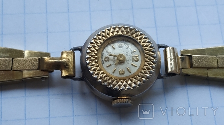 Швейцарские часы Buler с позолоченными браслетом, фото №6