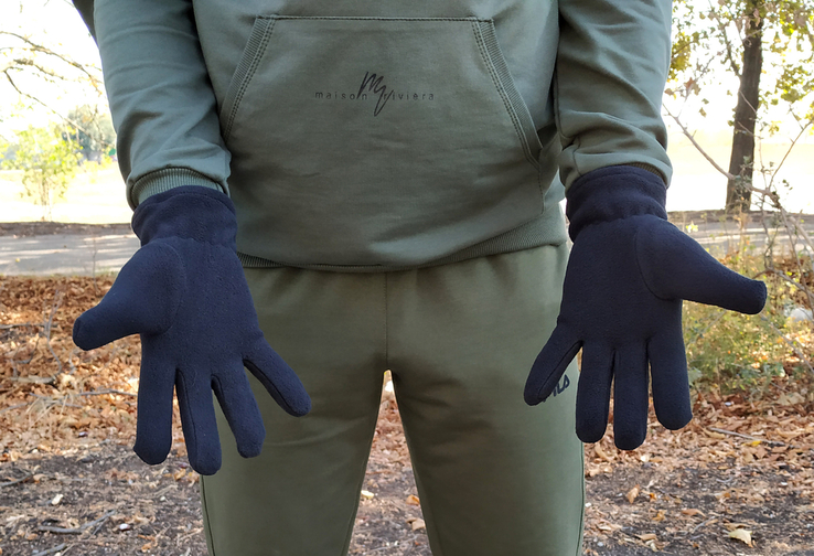 Флисовые перчатки зимние - Польша (Черные), фото №3