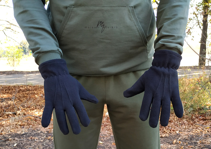 Флисовые перчатки зимние - Польша (Черные), фото №4