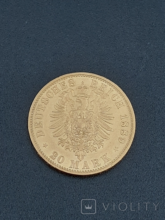 20 марок 1889. Пруссия. Золото., фото №4