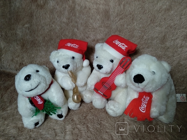 Медведи новогодние Coca-Cola 4 шт., фото №3