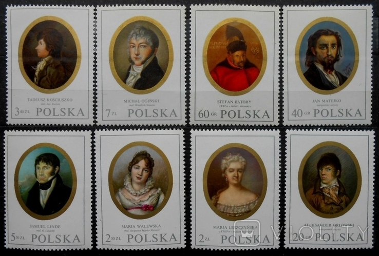 1975 г. Польша ПНР Живопись (**) 8 марок, фото №2