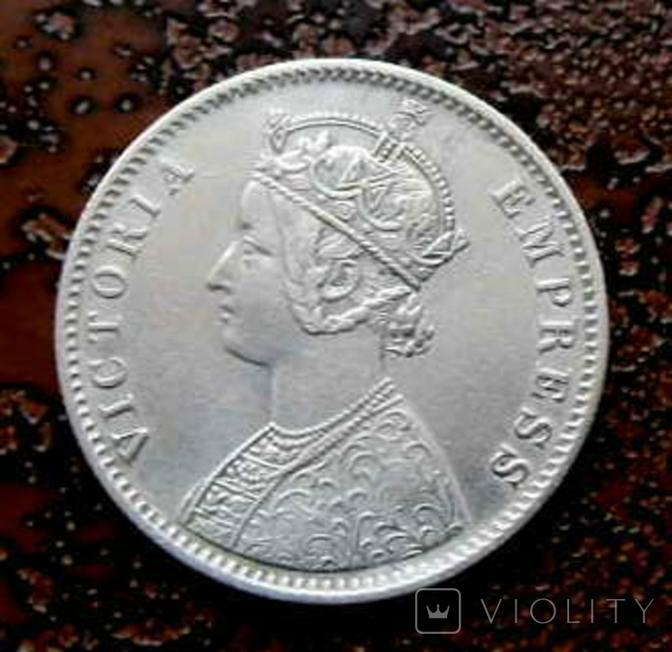 1 рупия Индия 1887, фото №2
