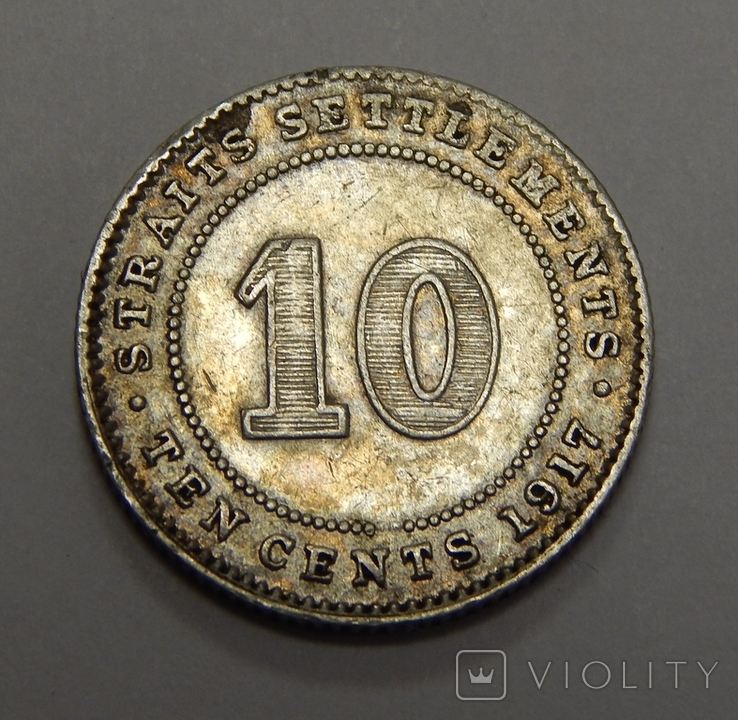10 центов, 1917 г Стреитс Сеттлмент