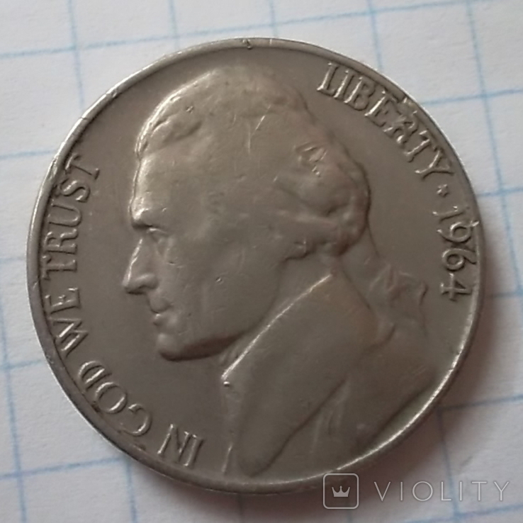 США 5 центов 1964 года