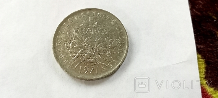 5 Francs 1971 года, фото №2