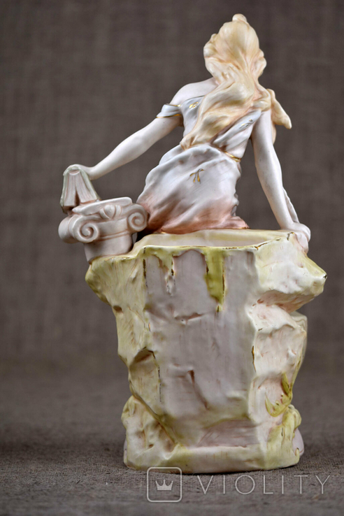 Royal Dux Фарфоровая статуэтка ваза Дама bistoria Чехословакия 1920 г, фото №4