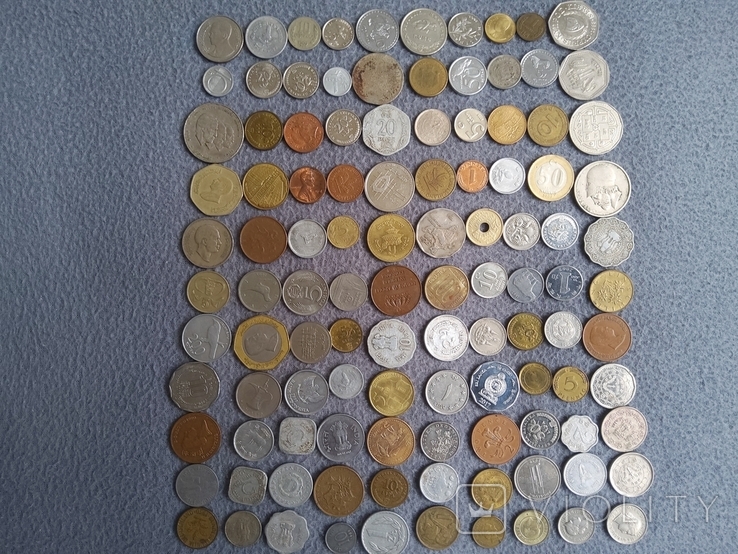 Монеты мира (110шт.),разных стран и континентов