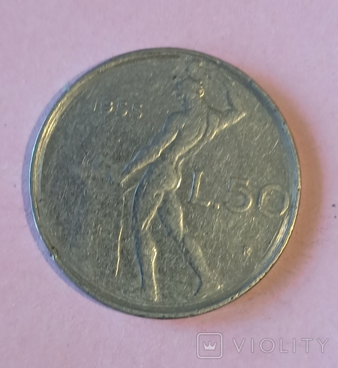 50 лир Италия 1955 год, photo number 3