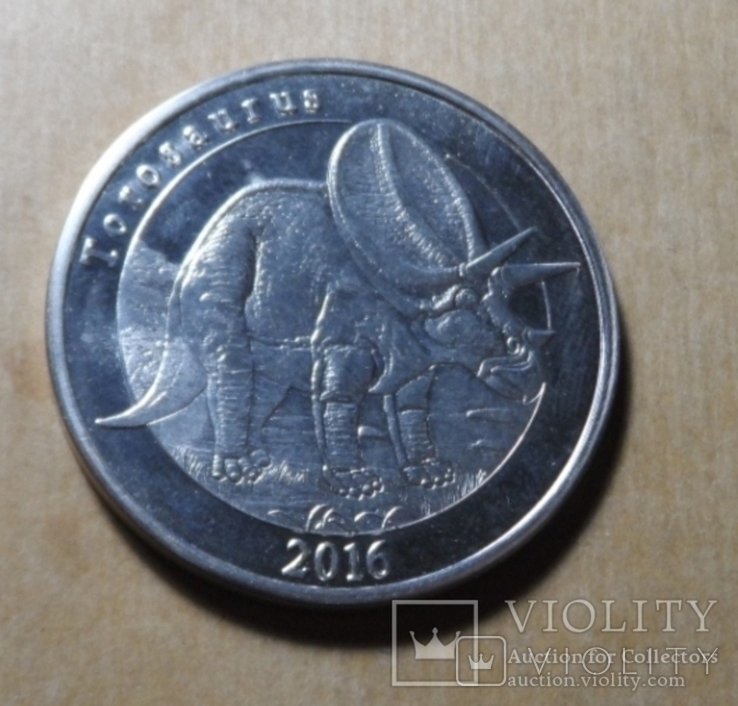 Майотта 2016 год монета 1 франк динозавр