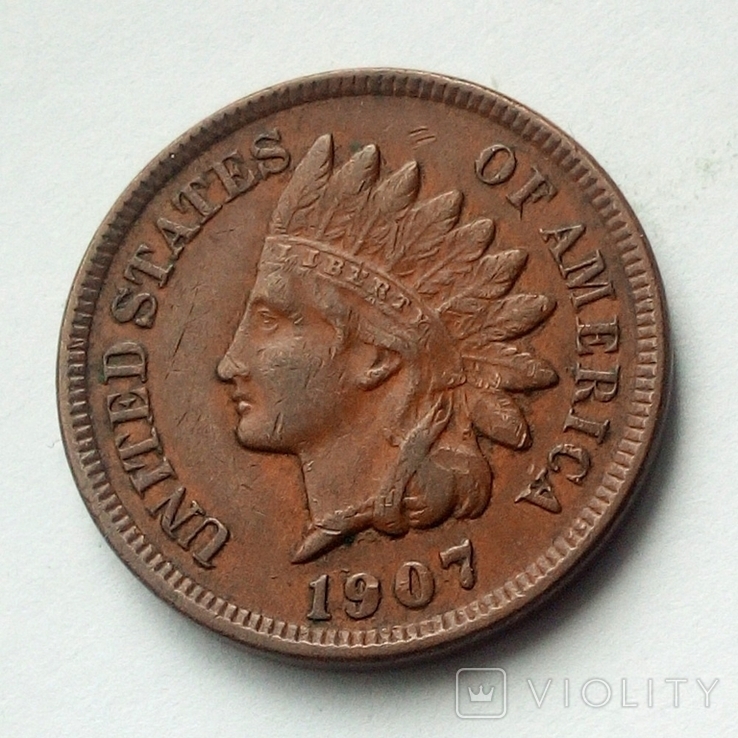 США 1 цент 1907 г.