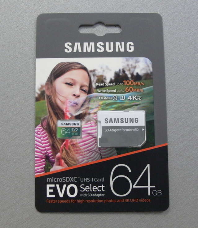 Карта памяти Samsung 64Gb microSDXC Class 10 UHS-I U3 EVO Select