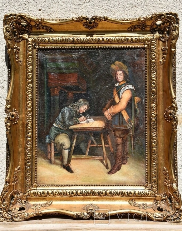 Картина Холст 55,5*68 см масло 18 век, фото №2