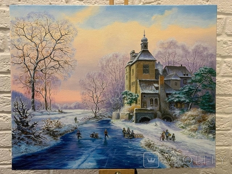 Картина маслом на холсте "Голландская зима", фото №3