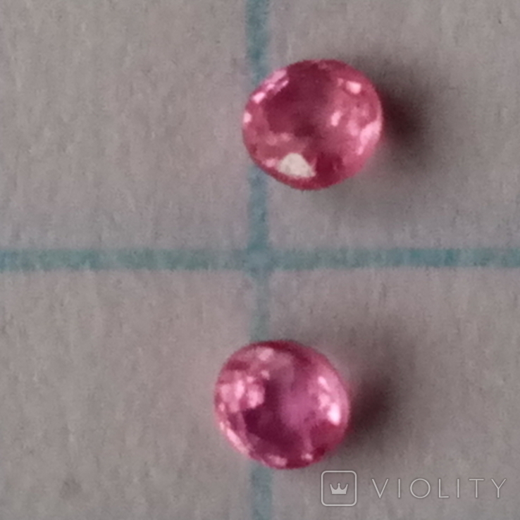 Сапфір рожевий 2 шт.,2.3мм,0.14ст.
