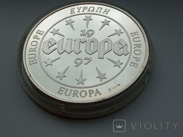Монетовидный жетон Europe Nederland "proof"1997 серебро 999', фото №3