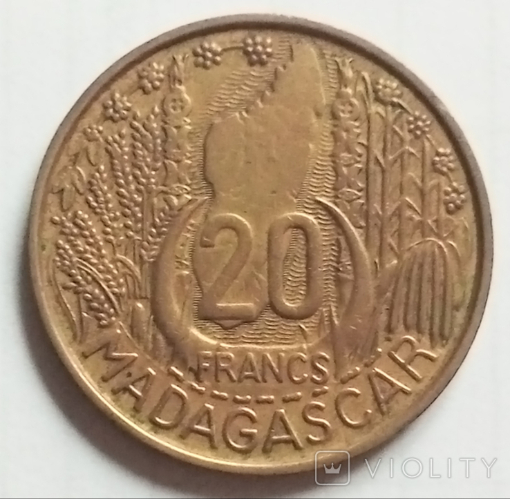 20 франков 1953 г. Мадагаскар, фото №3