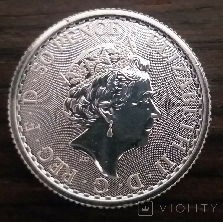 Британика 2021. Стоящая Британия. Серебро 1/4 oz. Silver Britannia 1/4 oz. 2021. 0.50., фото №3