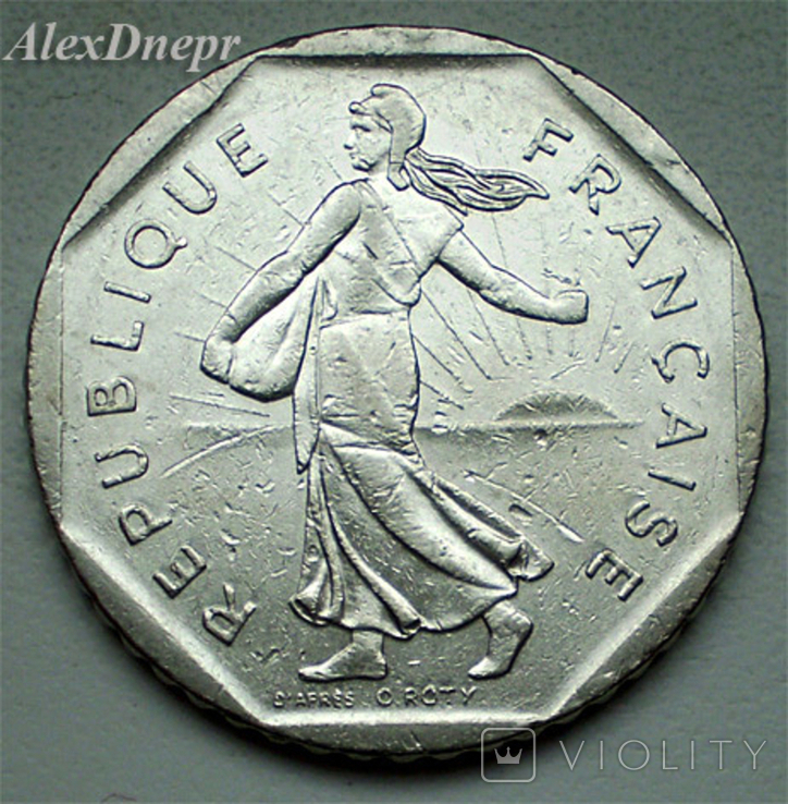 Франция, 2 франка 1980, фото №2