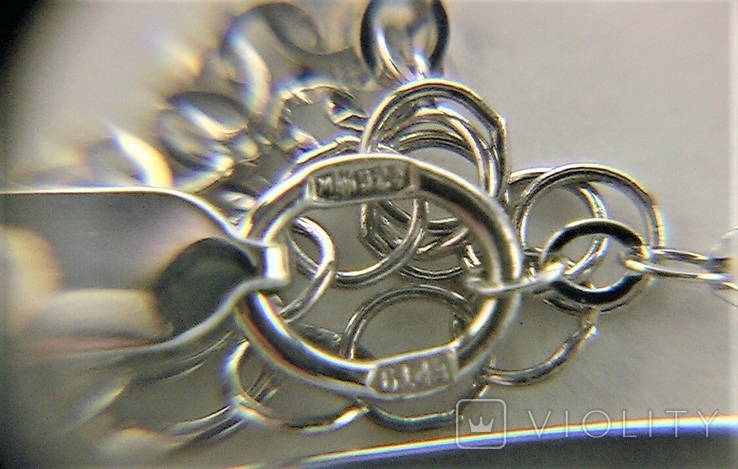 Браслет цепочка серебро 925 проба длина 19,5 см. 1,41 грамма II V MMI, фото №8