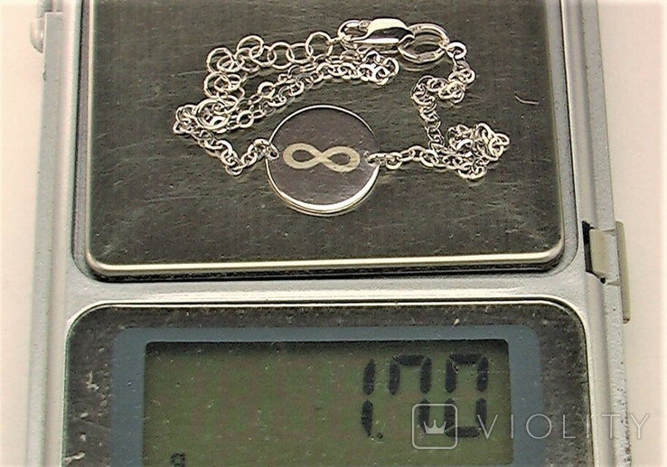 Браслет цепочка серебро 925 проба длина 21,5 см. 1.70 грамма Счастье любит тишину, фото №6