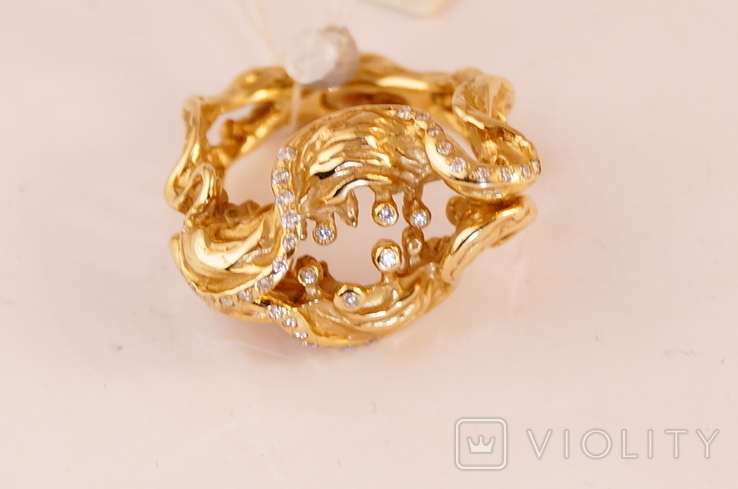 Кольцо "Lips", золото750 вставки бриллианты., фото №2