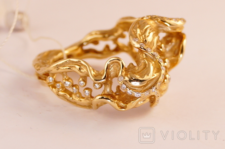 Кольцо "Lips", золото750 вставки бриллианты., фото №3