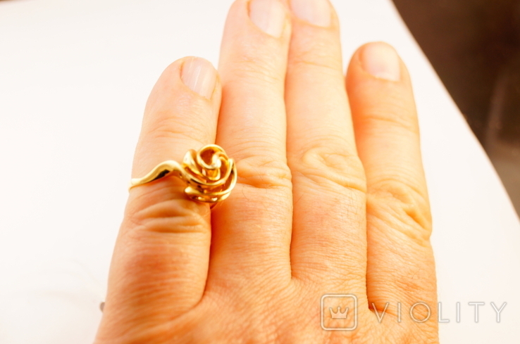 Кольцо "Rose", золото 585 вставки бриллианты., фото №8