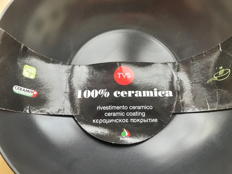 Сковорода TVS керамическое покрытие,28 см Италия - 1шт, фото №4