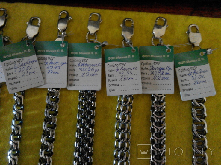 Коллекция мужских браслетов из серебра 12 штук(366.79грамма), фото №4