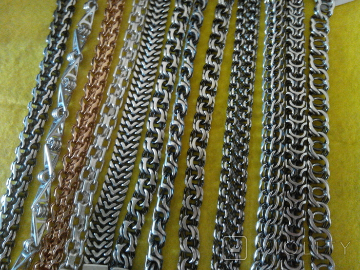 Коллекция мужских браслетов из серебра 12 штук(366.79грамма), фото №5