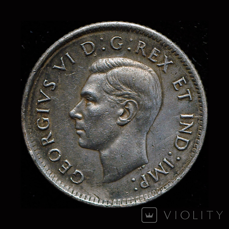 Канада 10 центов 1944 серебро