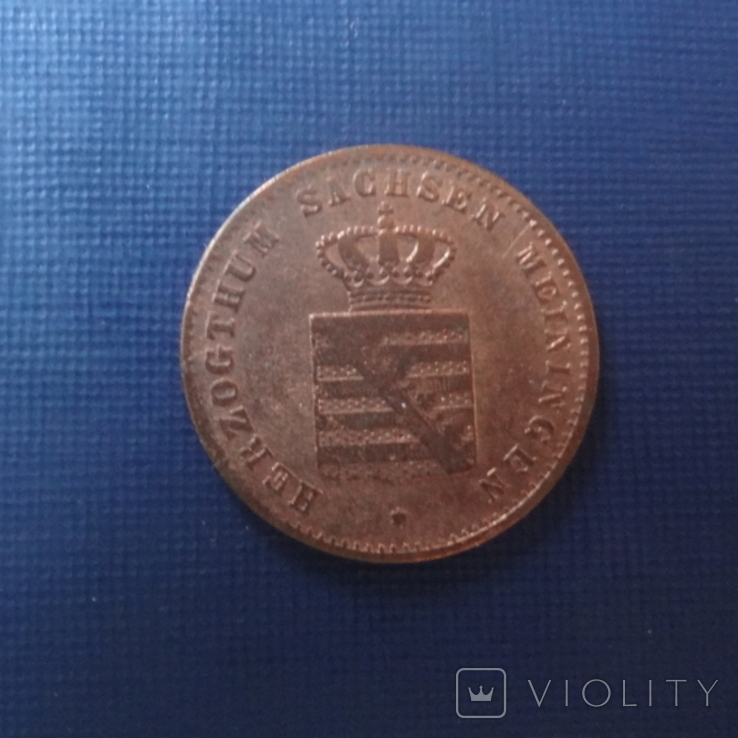 1 пфенниг 1860 Саксония (Г.6.39)~, фото №2