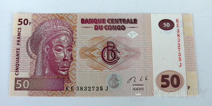 Конго 50 франков 2013 UNC., фото №2