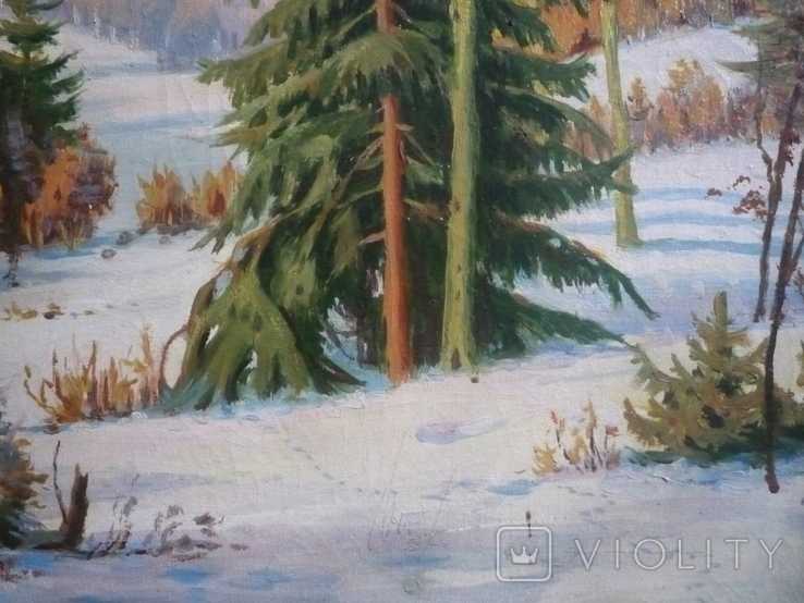 Зима в лесу Кон. ХХ в. 39,5х49,5, фото №6