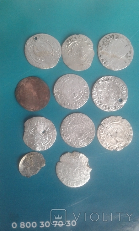 8 полтораков серебро один фальшивый медь трояк и половинка монеты серебро, фото №2