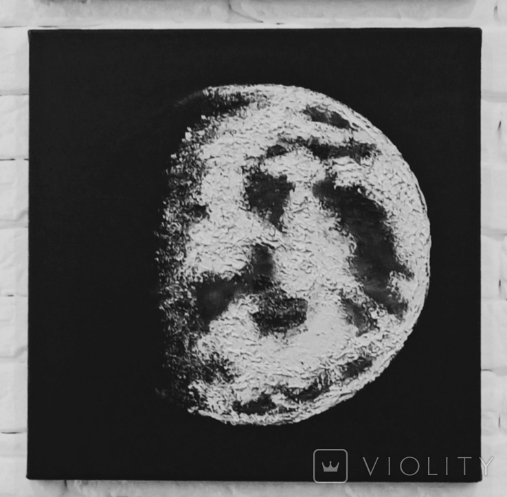 Три фазы луны акрил текстурная паста холст, фото №3