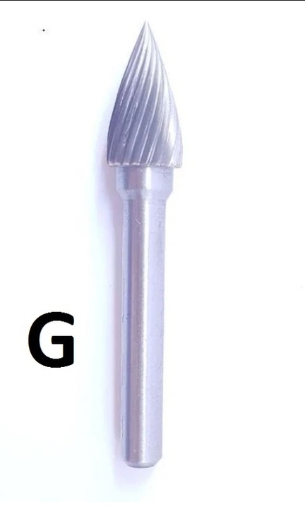 Шарошка по металлу G (8 мм) дугообразная острая